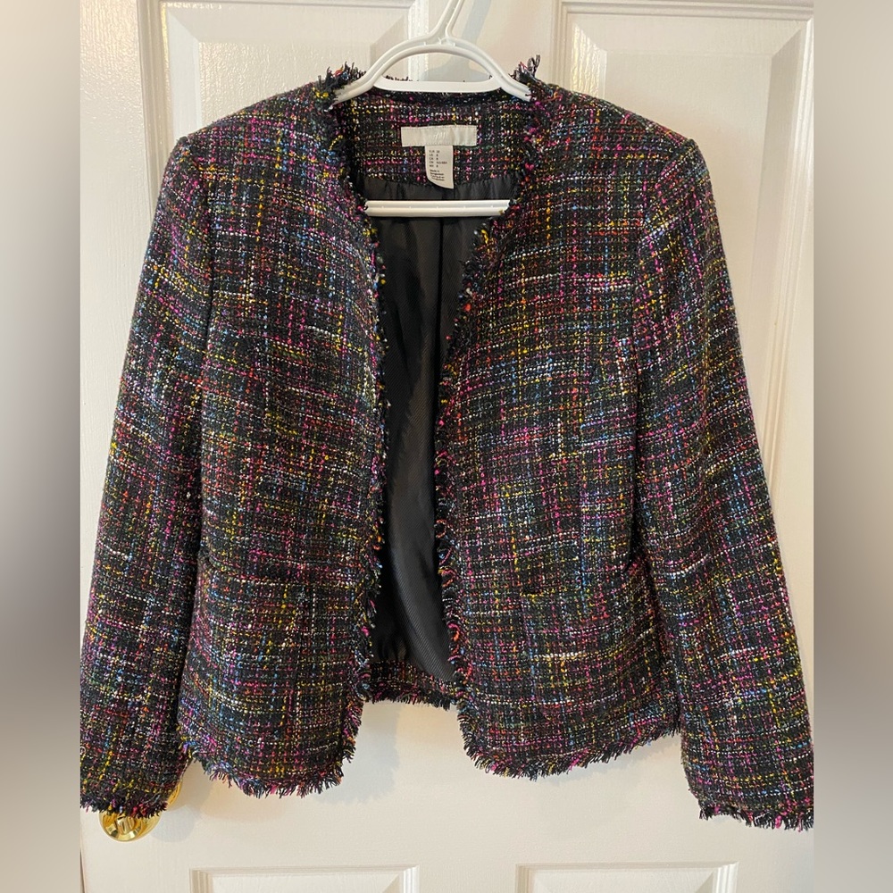H&M women’s tweed multicolour coat/jacket.  NWOT